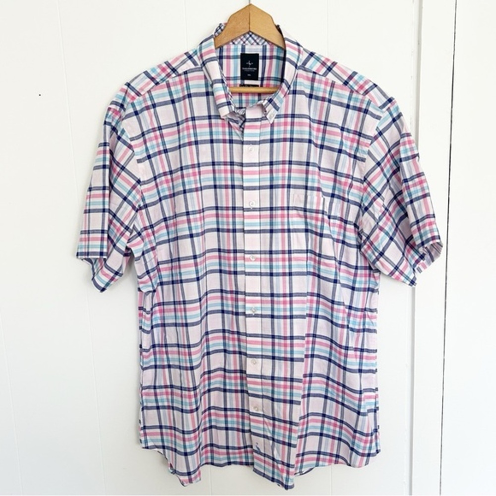 Tailorbyrd Multi Color Plaid‎ Short Sleeve Shirt XXL